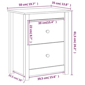 vidaXL Sängbord svart 50x35x61,5 cm massiv furu - Bild 10