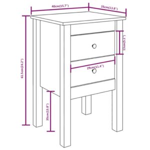 vidaXL Sängbord 2 st svart 40x35x61,5 cm massiv furu - Bild 9