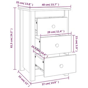 vidaXL Sängbord 2 st svart 40x35x61,5 cm massiv furu - Bild 11