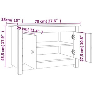 vidaXL Skoskåp vit 70x38x45,5 cm massiv furu - Bild 9