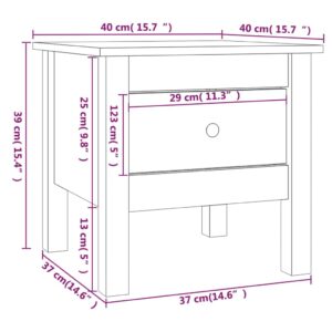 vidaXL Sidobord 2 st grå 40x40x39 cm massivt furuträ - Bild 12