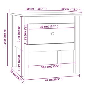 vidaXL Sidobord 50x50x49 cm massivt furuträ - Bild 10