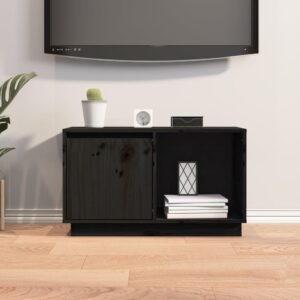 vidaXL Tv-bänk svart 74x35x44 cm massiv furu - Bild 7