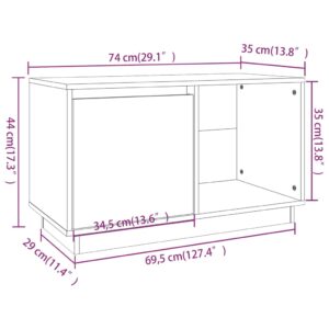 vidaXL Tv-bänk svart 74x35x44 cm massiv furu - Bild 10