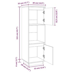 vidaXL Högskåp 38x35x117 cm massiv furu - Bild 10