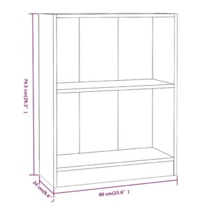 vidaXL Bokhylla rökfärgad ek 60x24x76 cm konstruerat trä - Bild 6