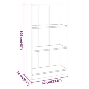 vidaXL Bokhylla rökfärgad ek 60x24x109 cm konstruerat trä - Bild 7