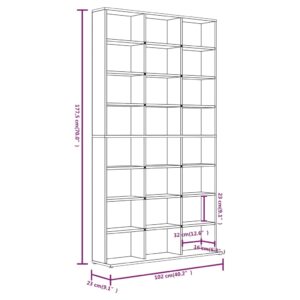 vidaXL CD-hylla rökfärgad ek 102x23x177,5 cm konstruerat trä - Bild 6