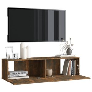 vidaXL Tv-bänk för vägg rökfärgad ek 120x30x30 cm konstruerat trä - Bild 4