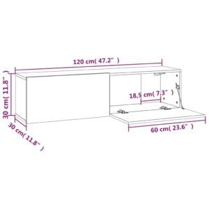 vidaXL Tv-bänk för vägg rökfärgad ek 120x30x30 cm konstruerat trä - Bild 8