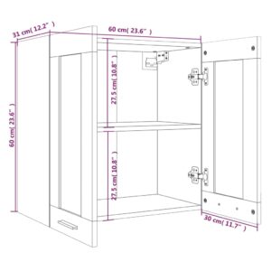 vidaXL Väggskåp glas rökfärgad ek 60x31x60 cm konstruerat trä - Bild 9