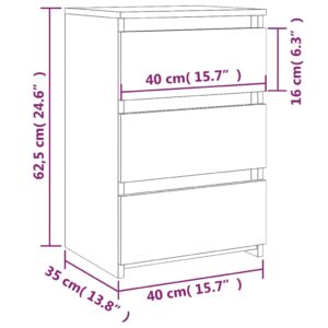 vidaXL Sängbord 2 st brun ek 40x35x62,5 cm konstruerat trä - Bild 8