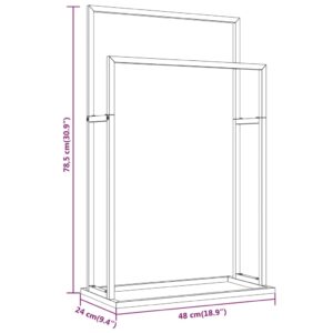 vidaXL Fristående handdukshängare vit 48x24x78,5 cm järn - Bild 7