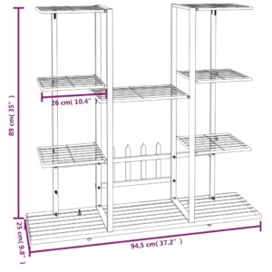 vidaXL Växtställ 94,5x25x89 cm svart järn - Bild 7