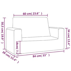 vidaXL Barnsoffa 2-sits ljusgrå med stjärnor mjuk plysch - Bild 7