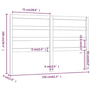 vidaXL Sänggavel svart 156x4x100 cm massiv furu - Bild 6