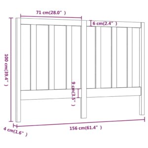 vidaXL Sänggavel vit 156x4x100 cm massiv furu - Bild 6