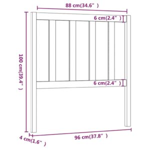 vidaXL Sänggavel svart 96x4x100 cm massiv furu - Bild 6