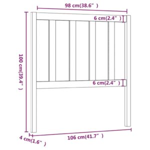 vidaXL Sänggavel vit 106x4x100 cm massiv furu - Bild 6