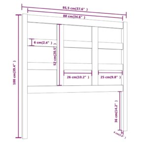 vidaXL Sänggavel svart 95,5x4x100 cm massiv furu - Bild 6