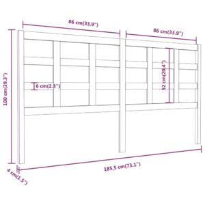 vidaXL Sänggavel vit 185,5x4x100 cm massiv furu - Bild 6