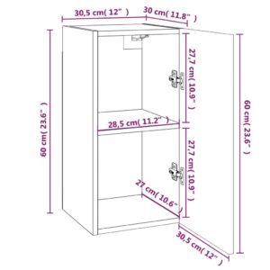 vidaXL Tv-skåp 2 st rökfärgad ek 30,5x30x60 cm konstruerat trä - Bild 11