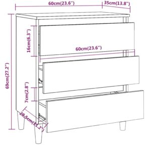 vidaXL Byrå rökfärgad ek 60x35x69 cm konstruerat trä - Bild 8