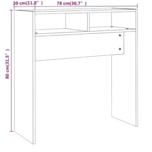 vidaXL Avlastningsbord rökfärgad ek 78x30x80 cm konstruerat trä - Bild 7