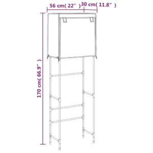 vidaXL Toaletthylla med 2 hyllplan blå 56x30x170 cm järn - Bild 9