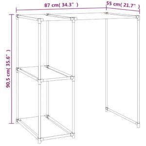 vidaXL Hylla för tvättmaskin grå 87x55x90,5 cm järn - Bild 7