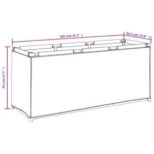 vidaXL Förvaringslåda gräddvit 105x34,5x45 cm tyg - Bild 10