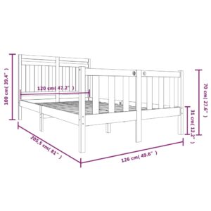 vidaXL Sängram svart massivt trä 120x200 cm - Bild 9