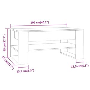 vidaXL Soffbord sonoma-ek 102x55x45 cm konstruerat trä - Bild 7