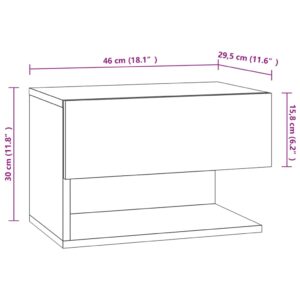 vidaXL Väggmonterat sängbord svart - Bild 8