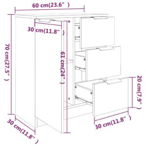 vidaXL Byrå betonggrå 60x30x70 cm konstruerat trä - Bild 9