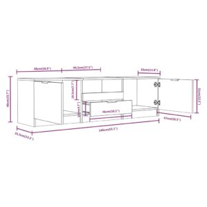 vidaXL Tv-bänk vit 140x35x40 cm konstruerat trä - Bild 7