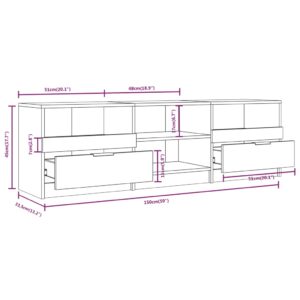 vidaXL Tv-bänk vit 150x33,5x45 cm konstruerat trä - Bild 7