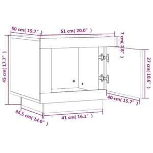 vidaXL Soffbord vit 51x50x45 cm konstruerat trä - Bild 9