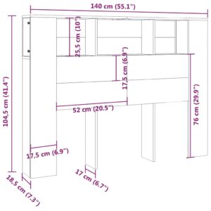 vidaXL Sänggavel med förvaring vit högglans 140x18,5x104,5 cm - Bild 6