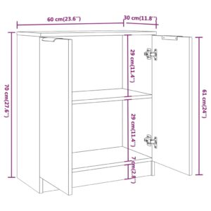 vidaXL Byrå rökfärgad ek 60x30x70 cm konstruerat trä - Bild 7