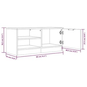 vidaXL TV-bänk grå sonoma 80x35x36,5 cm konstruerat trä - Bild 9