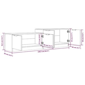 vidaXL Tv-bänk brun ek 158,5x36x45 cm konstruerat trä - Bild 8