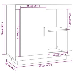 vidaXL Byrå rökfärgad ek 80x40x75 cm konstruerat trä - Bild 9