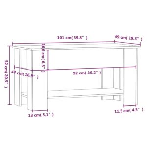 vidaXL Soffbord svart 101x49x52 cm konstruerat trä - Bild 9