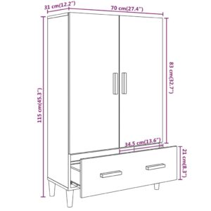 vidaXL Skåp betonggrå 70x31x115 cm konstruerat trä - Bild 8