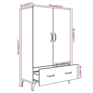 vidaXL Skåp svart 70x31x115 cm konstruerat trä - Bild 8