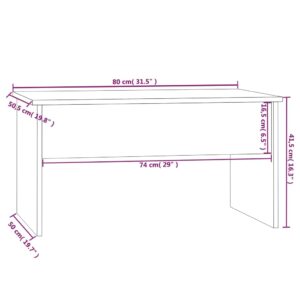 vidaXL Soffbord rökfärgad ek 80x50,5x41,5 cm konstruerat trä - Bild 9