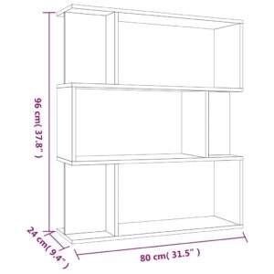 vidaXL Bokhylla/Rumsavdelare Brun ek 80x24x96 cm konstruerat trä - Bild 9