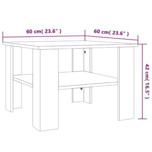 vidaXL Soffbord rökfärgad ek 60x60x42 cm konstruerat trä - Bild 6