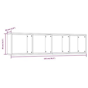 vidaXL Bokhylla/tv-bänk rökfärgad ek 143x30x36 cm konstruerat trä - Bild 8